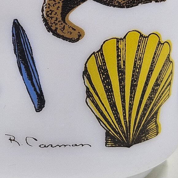 Vintage Arcopal France Sea Life Coffee Mug Signed R Carman EUC! - Picture 5 of 16